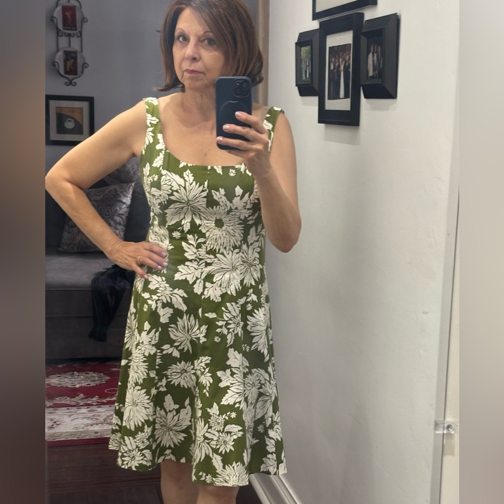 Jones Wear Green/ white Summer Dress